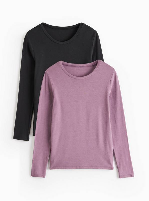 Black & Plum Maximum Warmth Thermal Top 2 Pack S